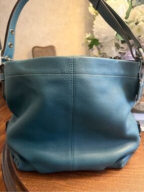Coach Teal Leather Shoulder Bag